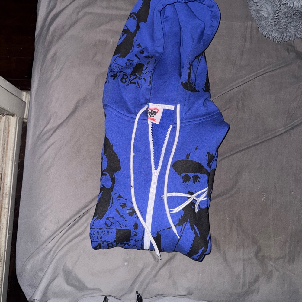 Men's Blue Zip-Up Sweater